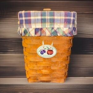 Longaberger 2001 Utensils Basket with liner and protector and lid